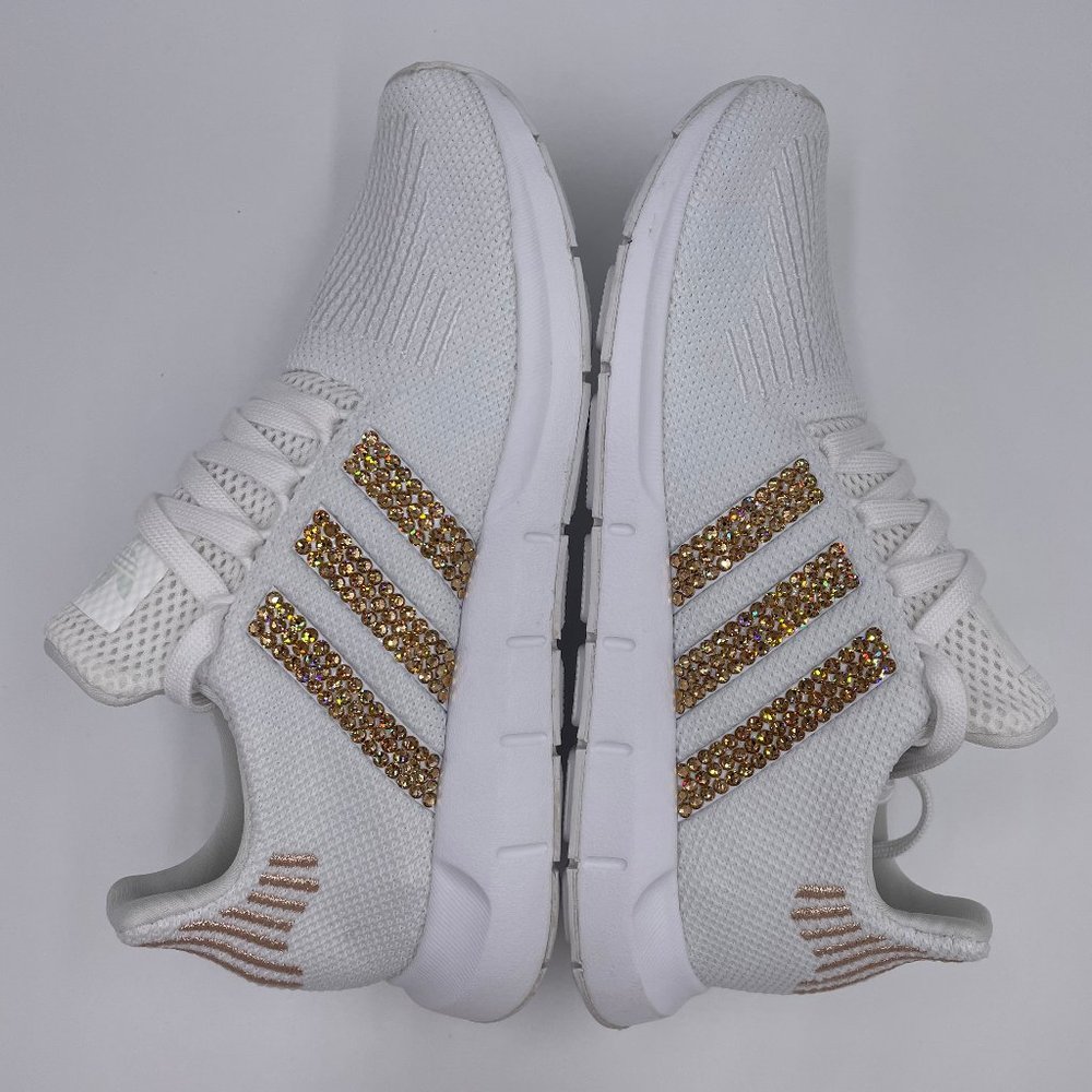 Swarovski Crystal Adidas Swift Run Womens Shoes - Picture 6 of 8